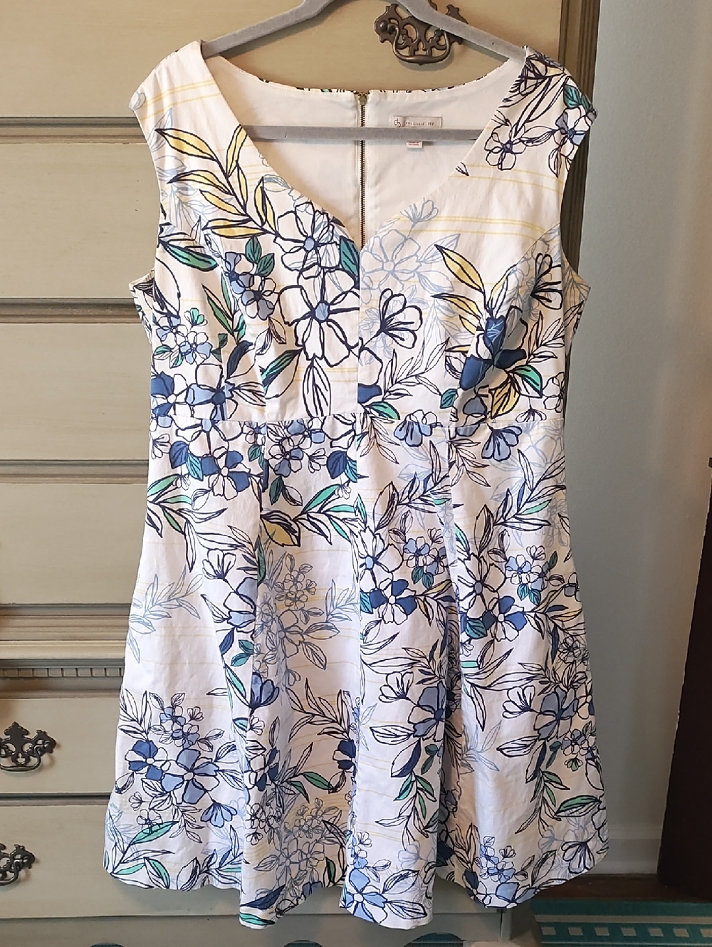 Dressbarn multi color flower pattern dress